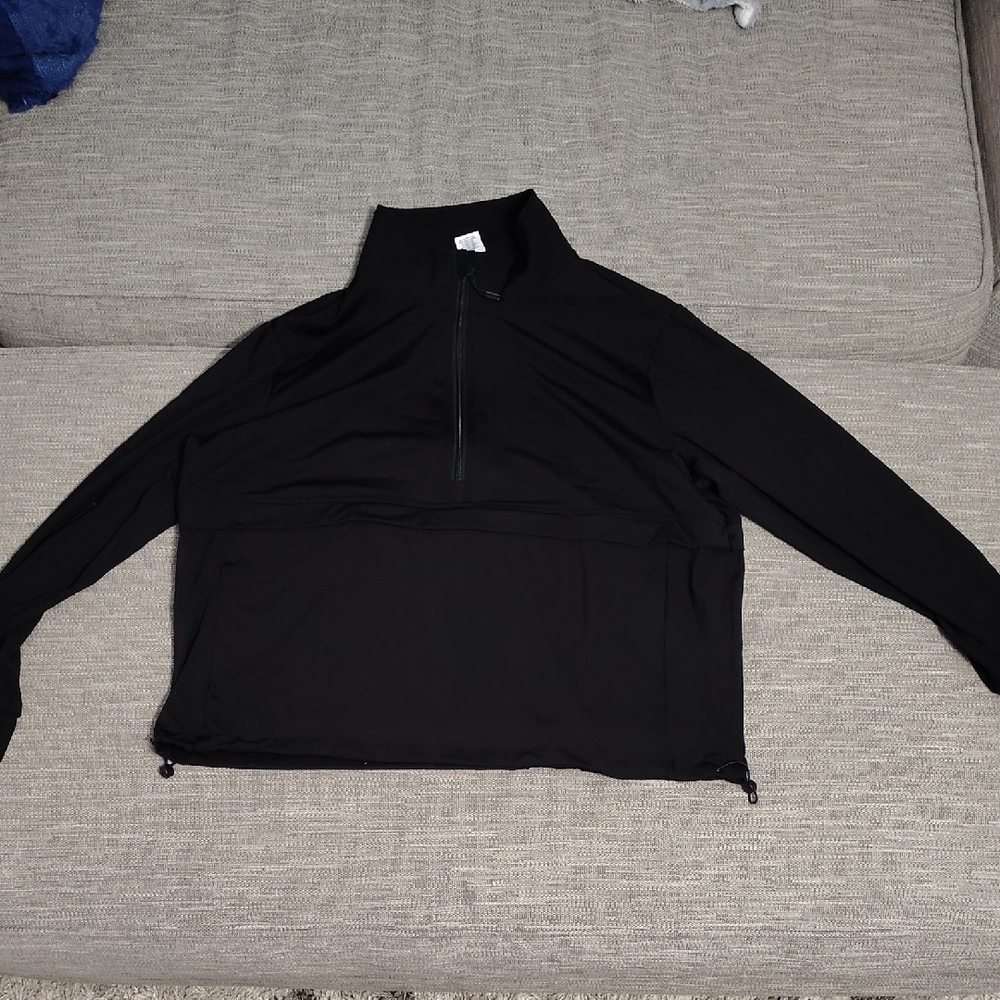 Black Zip Up Jacket with Mock Neck